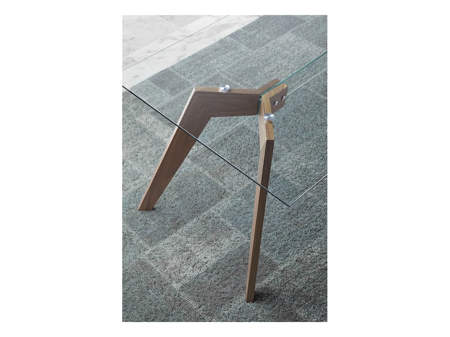 Table de diner plateau en verre trempé