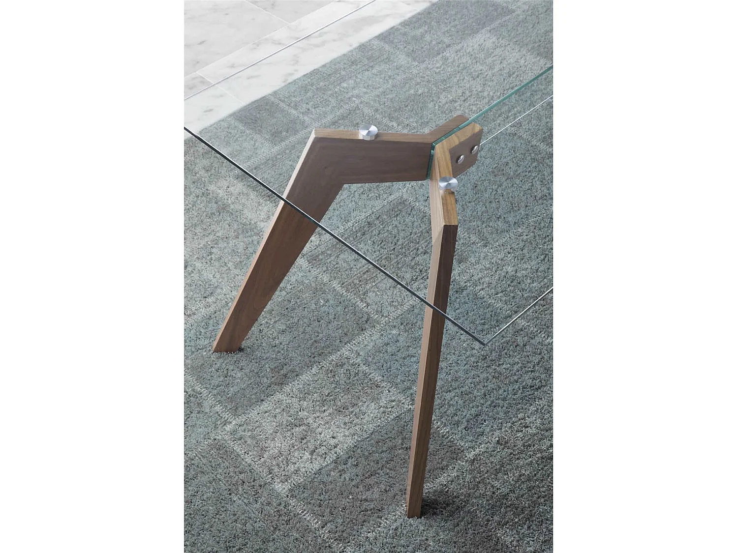 Table de diner plateau en verre trempé