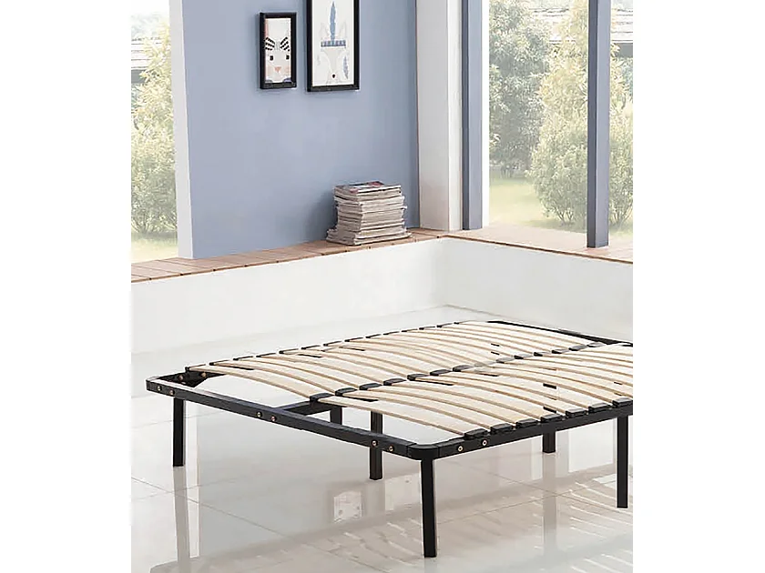 Zwarte lattenbodem op poten 160x200 cm Somkit