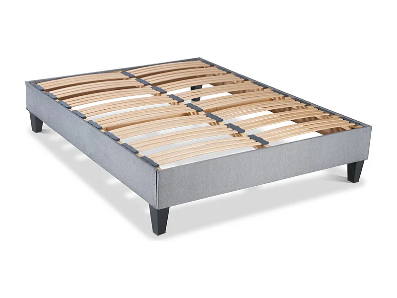 OLYMPE LITERIE | Sommier à lattes en bois ERGOSTAR 90x190 cm | Coloris Gris clair | Livré en kit
