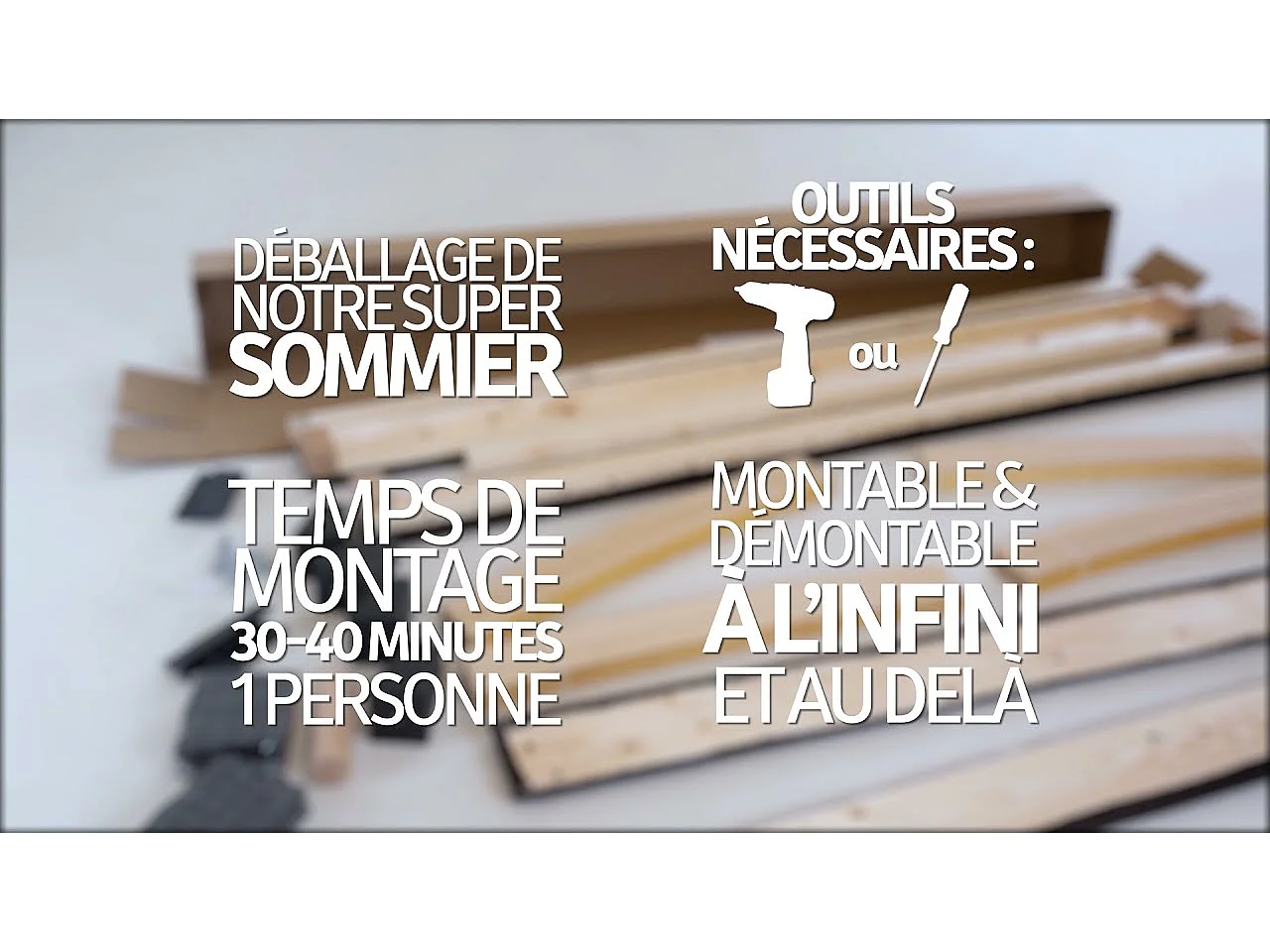 OLYMPE LITERIE | Sommier à lattes en bois KIT15 120x190 cm | Coloris Gris anthracite | Livré en kit