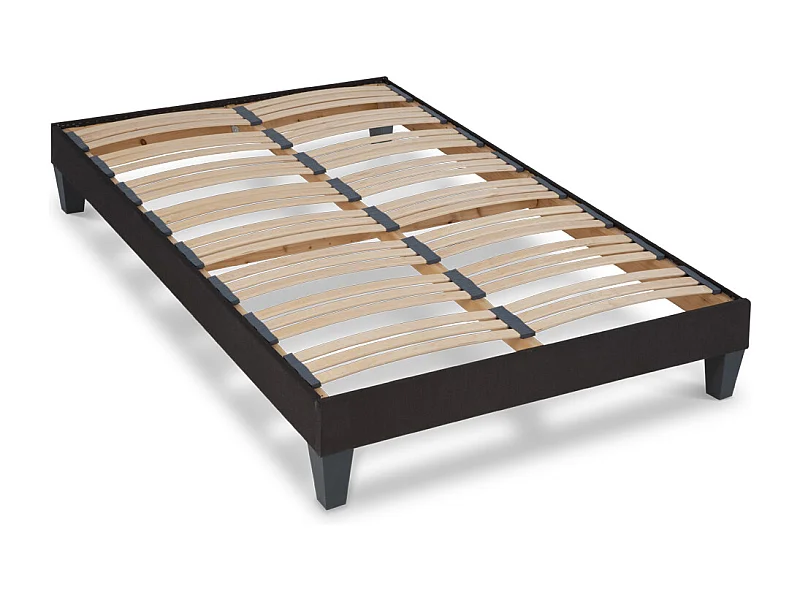 OLYMPE LITERIE | Sommier à lattes en bois KIT15 120x190 cm | Coloris Gris anthracite | Livré en kit