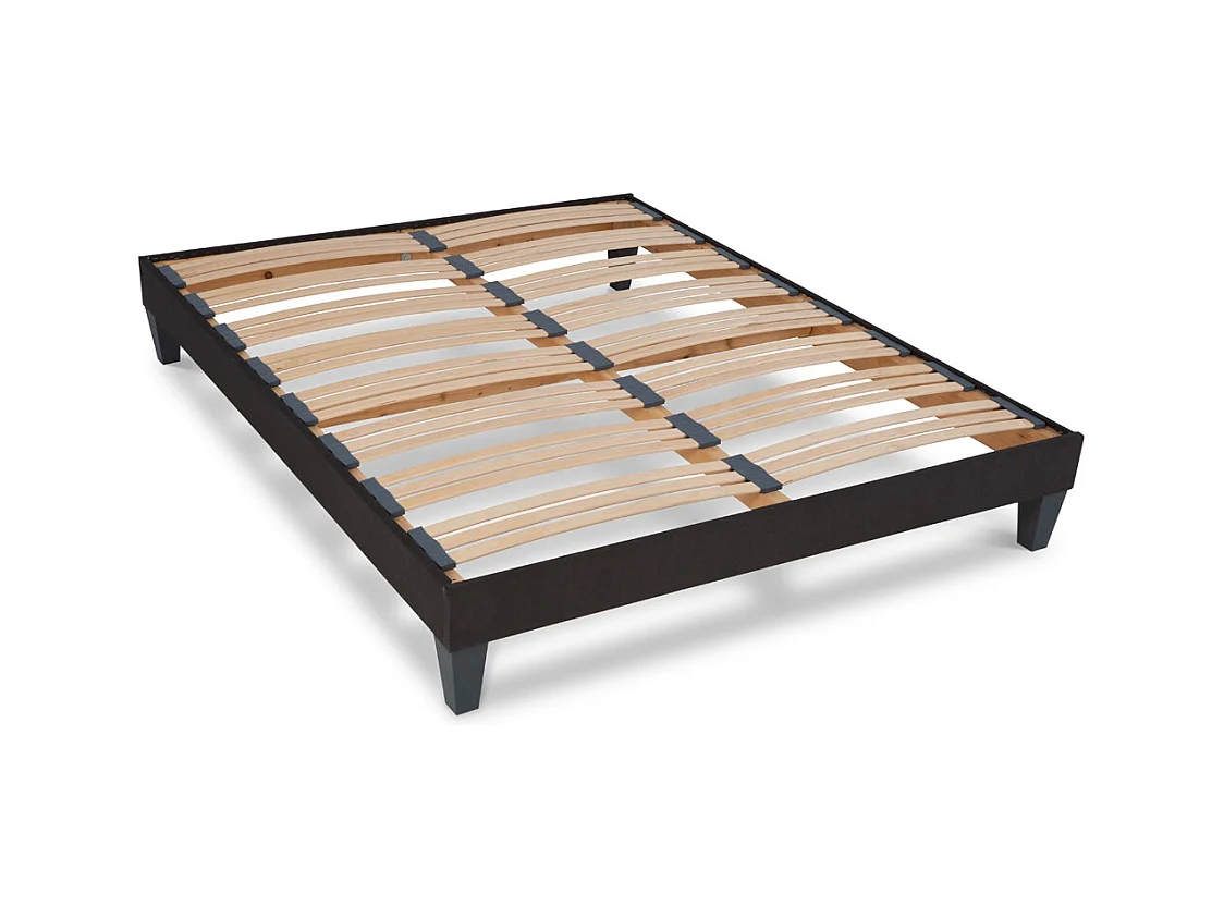 OLYMPE LITERIE | Sommier à lattes en bois KIT15 200x200 cm | Coloris Gris anthracite | Livré en kit