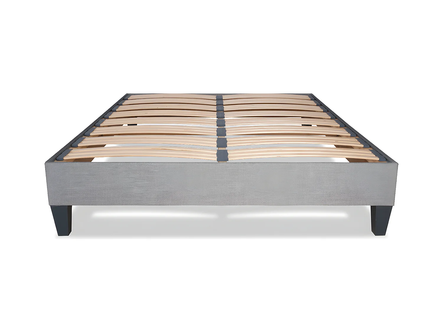 OLYMPE LITERIE | Sommier à lattes en bois ERGOSTAR 140x190 cm | Coloris Gris clair | Livré en kit
