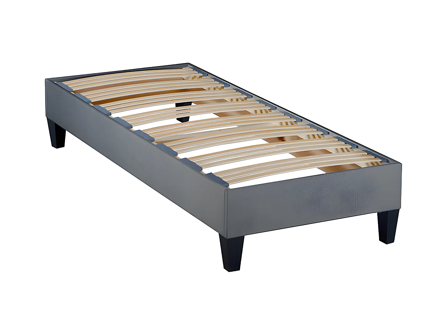 OLYMPE LITERIE | Sommier à lattes en bois ERGOSTAR 90x200 cm | Coloris Gris clair | Livré en kit