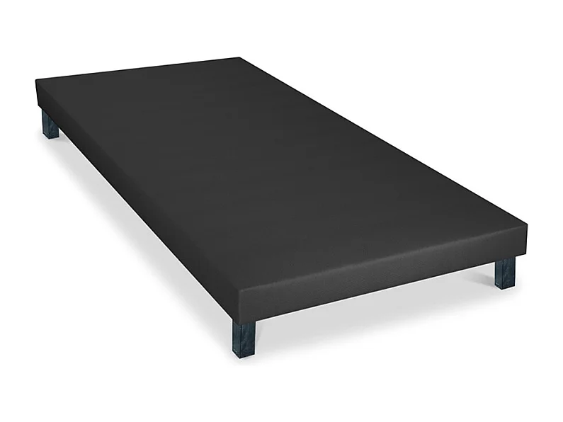 BELLECOUR LITERIE | Sommier tapissier CAPUCINE 90x190 cm | Epaisseur 13 cm | Gris anthracite (pieds non inclus)