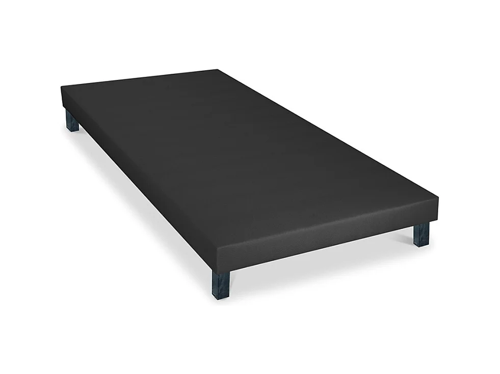 BELLECOUR LITERIE | Sommier tapissier CAPUCINE 90x190 cm | Epaisseur 13 cm | Gris anthracite (pieds non inclus)