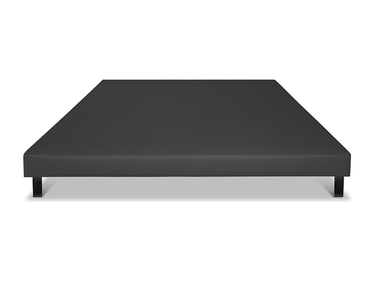 BELLECOUR LITERIE | Sommier tapissier CAPUCINE 80x200 cm | Epaisseur 13 cm | Gris anthracite (pieds non inclus)