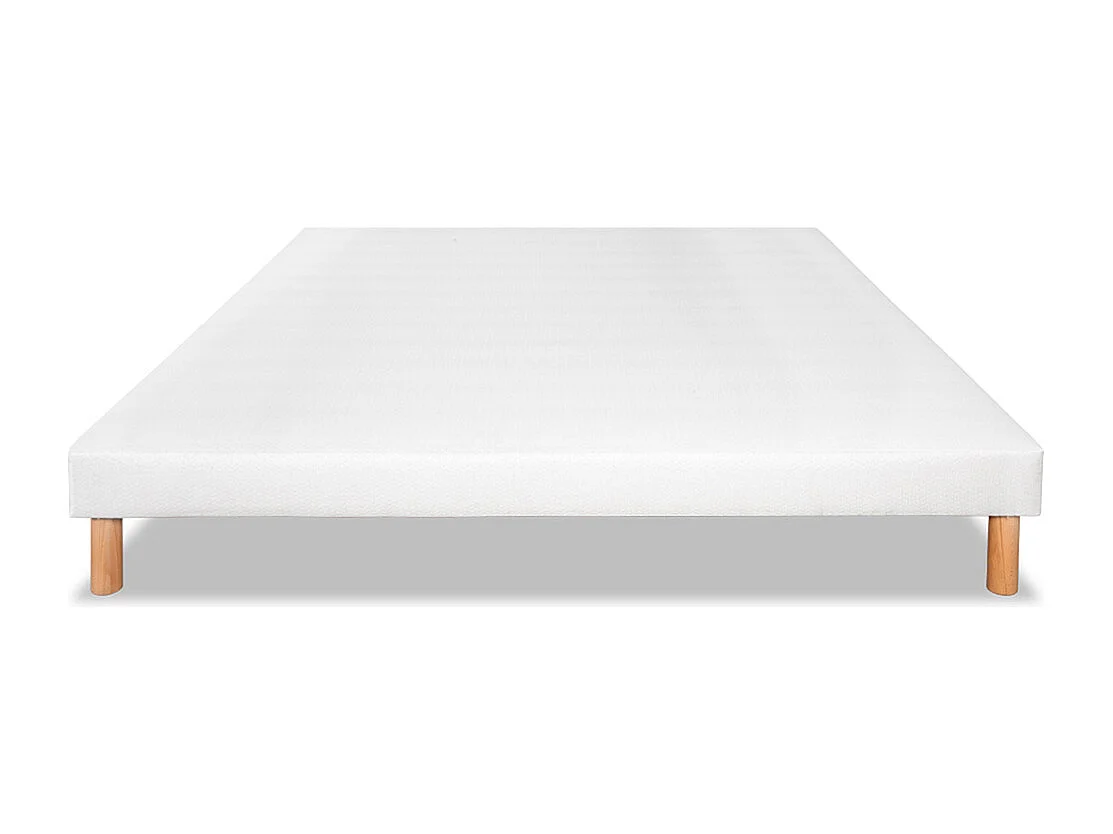 BELLECOUR LITERIE | Sommier tapissier CONSTANTINE 140x190 cm | Epaisseur 18 cm | Blanc (pieds non inclus)