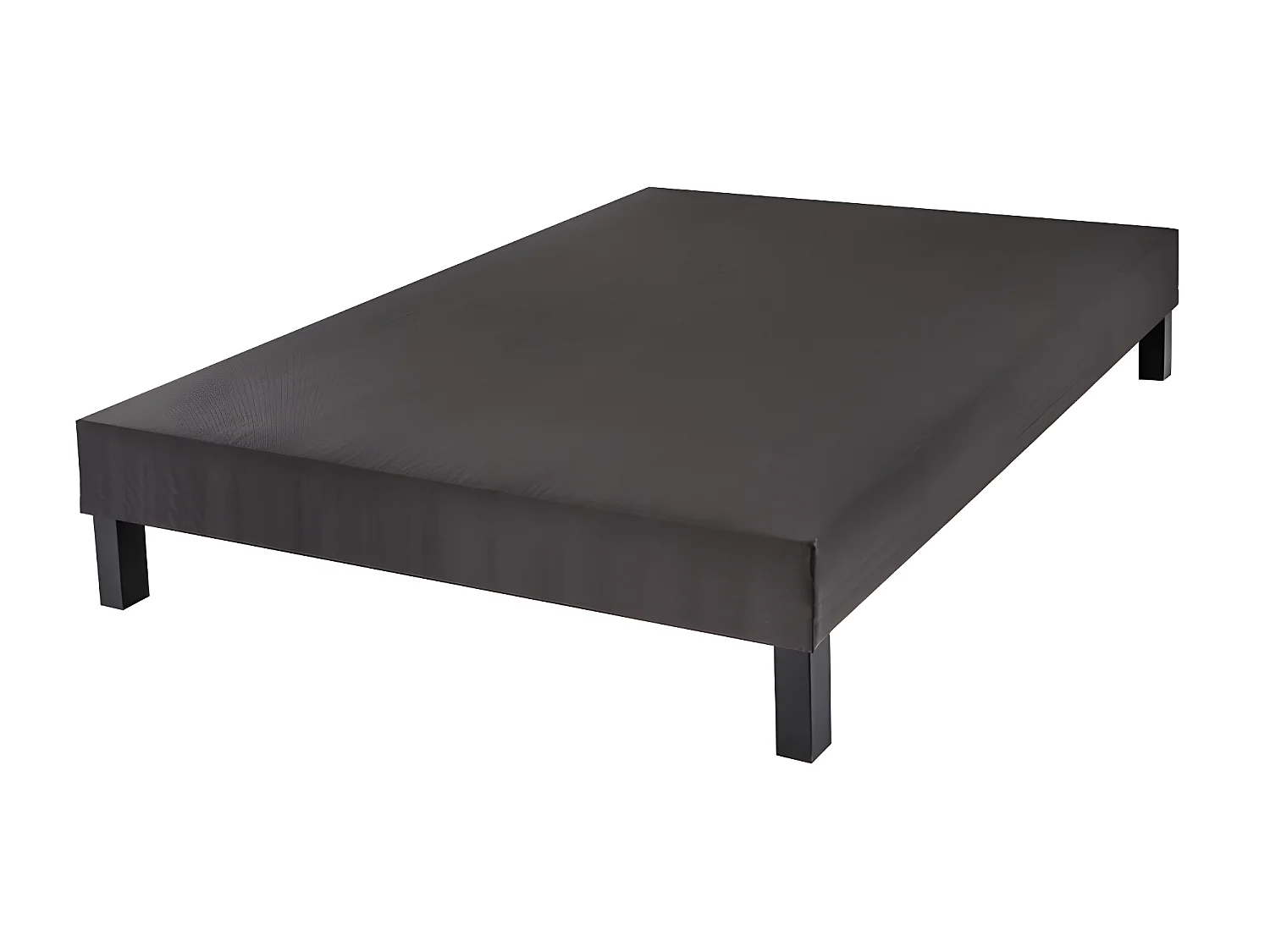 BELLECOUR LITERIE | Sommier tapissier CONSTANTINE 140x190 cm | Epaisseur 18 cm | Gris anthracite (pieds non inclus)