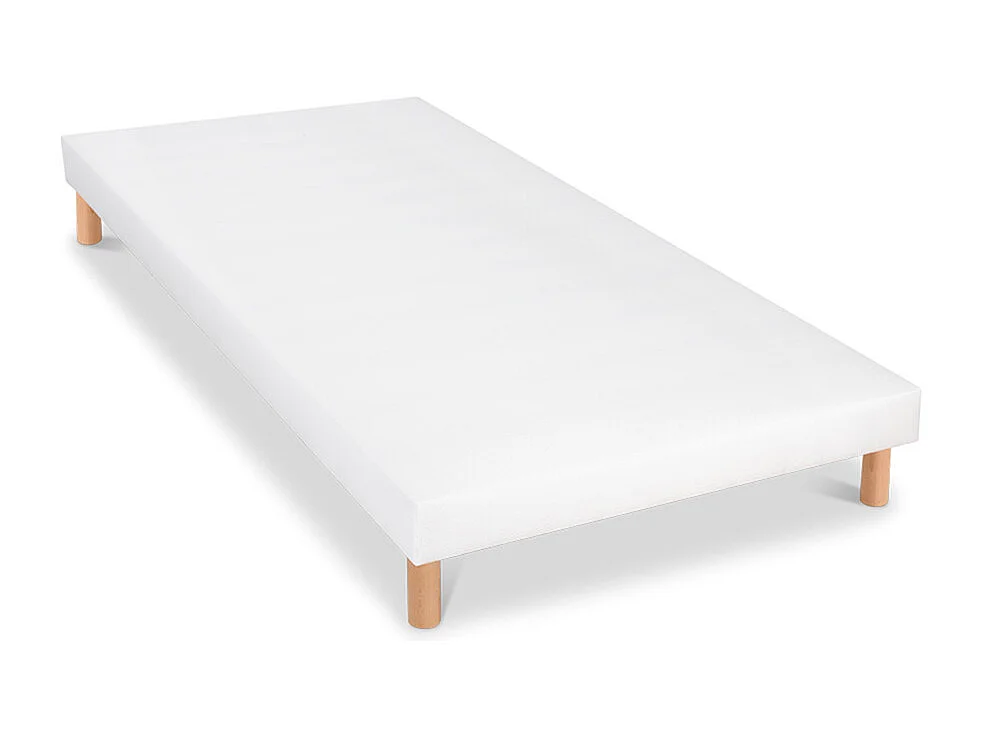 BELLECOUR LITERIE | Sommier tapissier CAPUCINE 80x200 cm | Epaisseur 13 cm | Blanc (pieds non inclus)