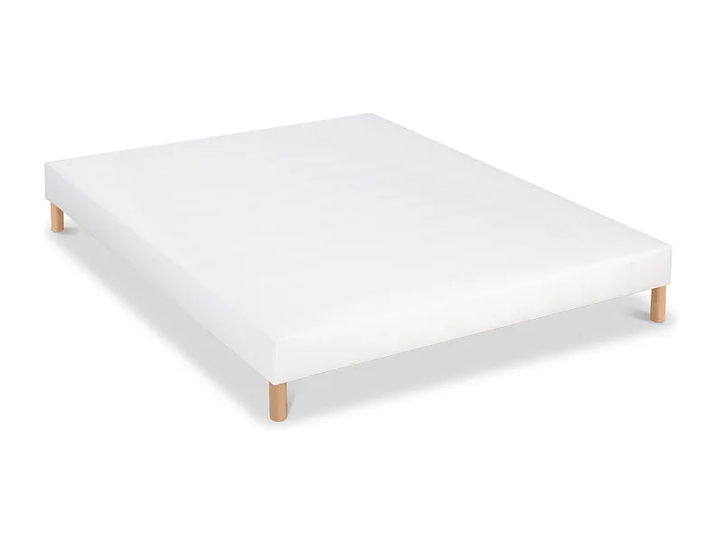BELLECOUR LITERIE | Sommier tapissier CONSTANTINE 80x200 cm | Epaisseur 18 cm | Blanc (pieds non inclus)