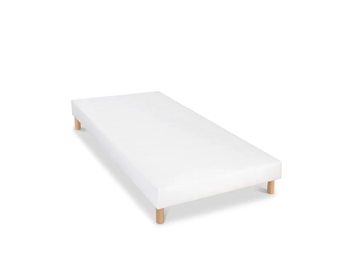 Sommier tapissier Tissu Constantine 80x200 cm - Blanc
