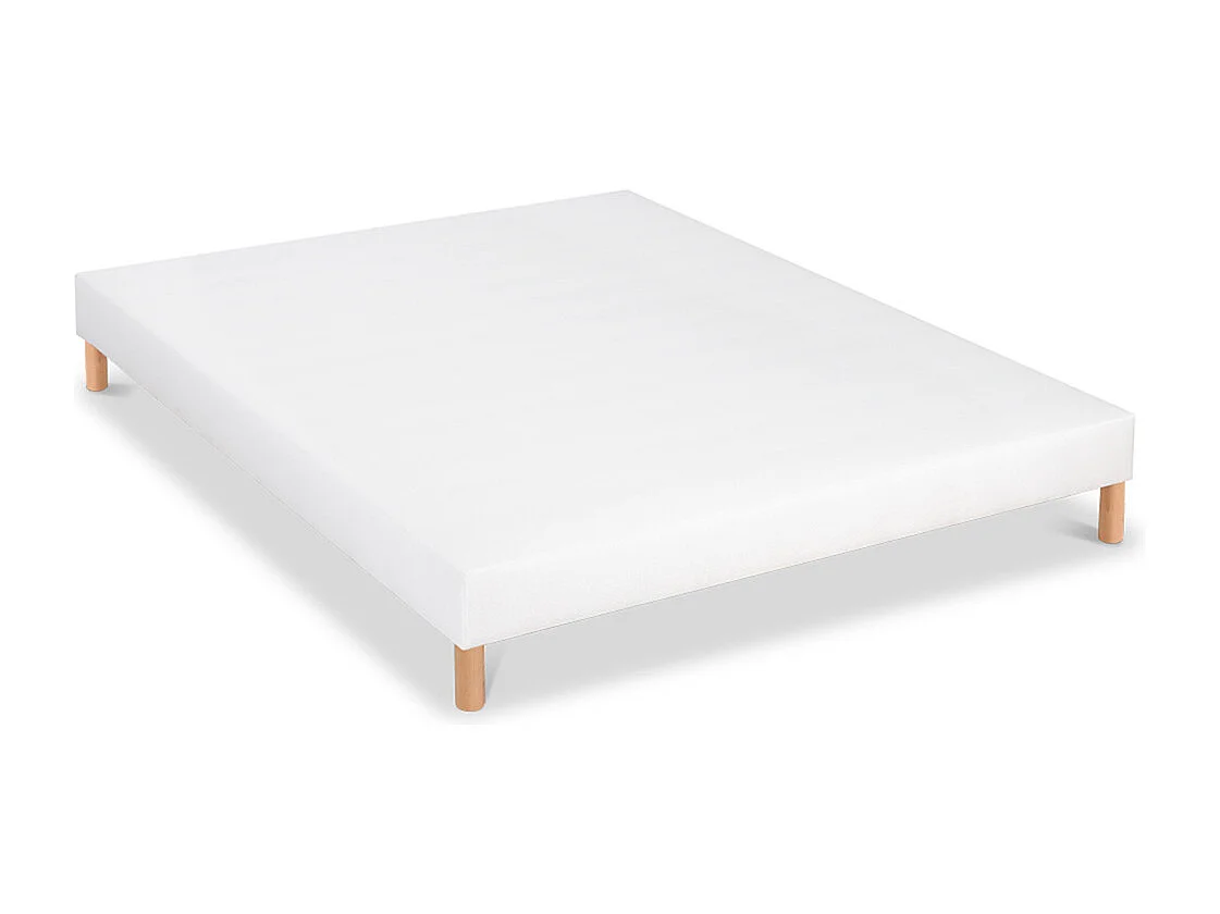 BELLECOUR LITERIE | Sommier tapissier CONSTANTINE 160x200 cm | Epaisseur 18 cm | Blanc (pieds non inclus)