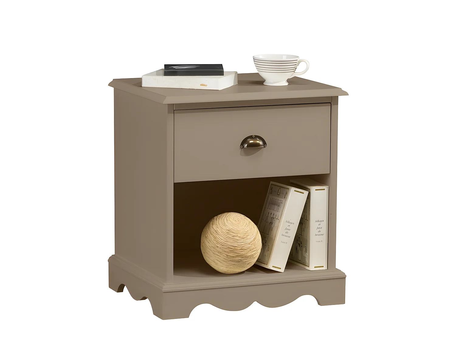Chevet Taupe 1 Tiroir 1Niche Charme