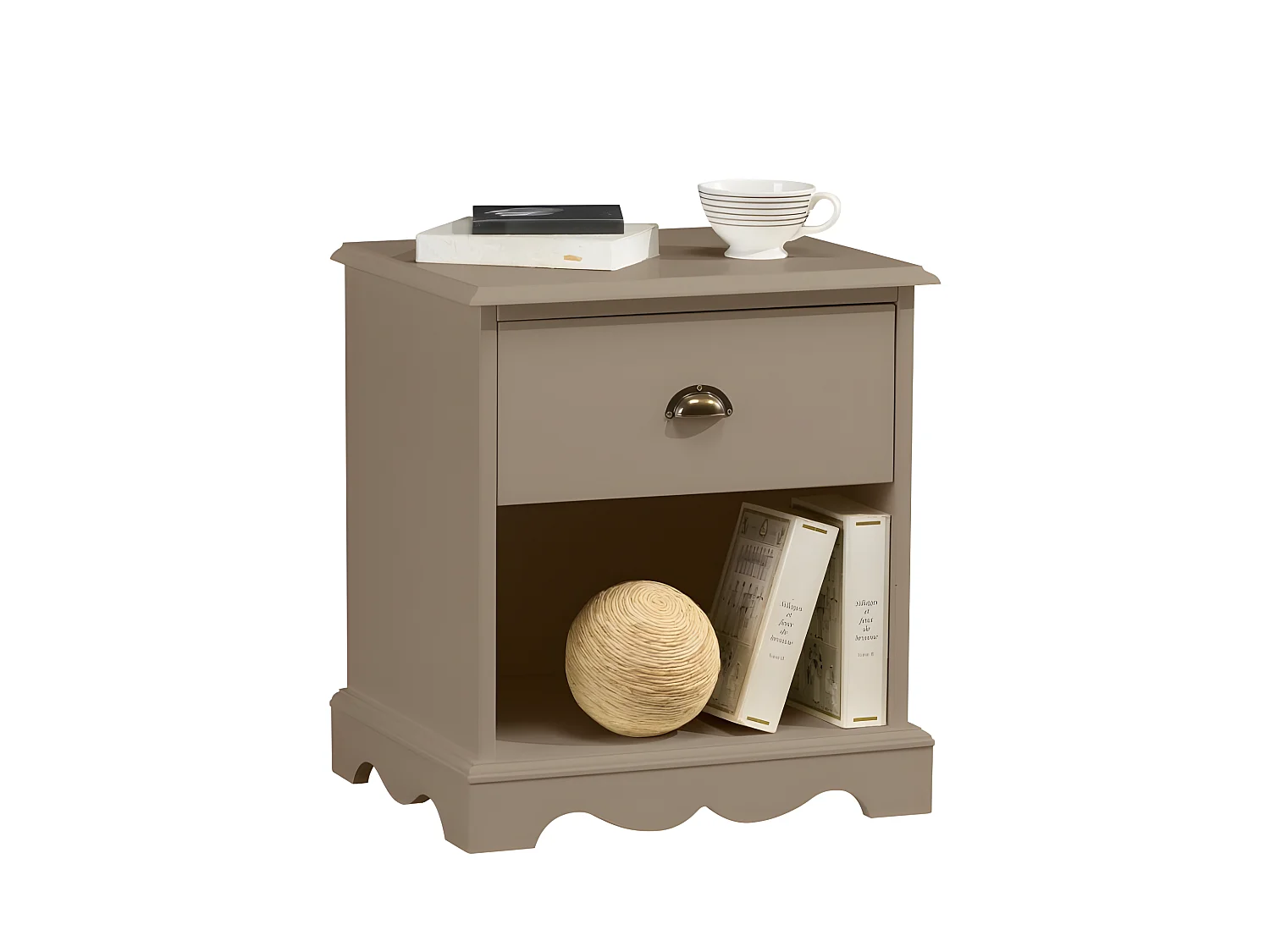 Chevet Taupe 1 Tiroir 1Niche Charme