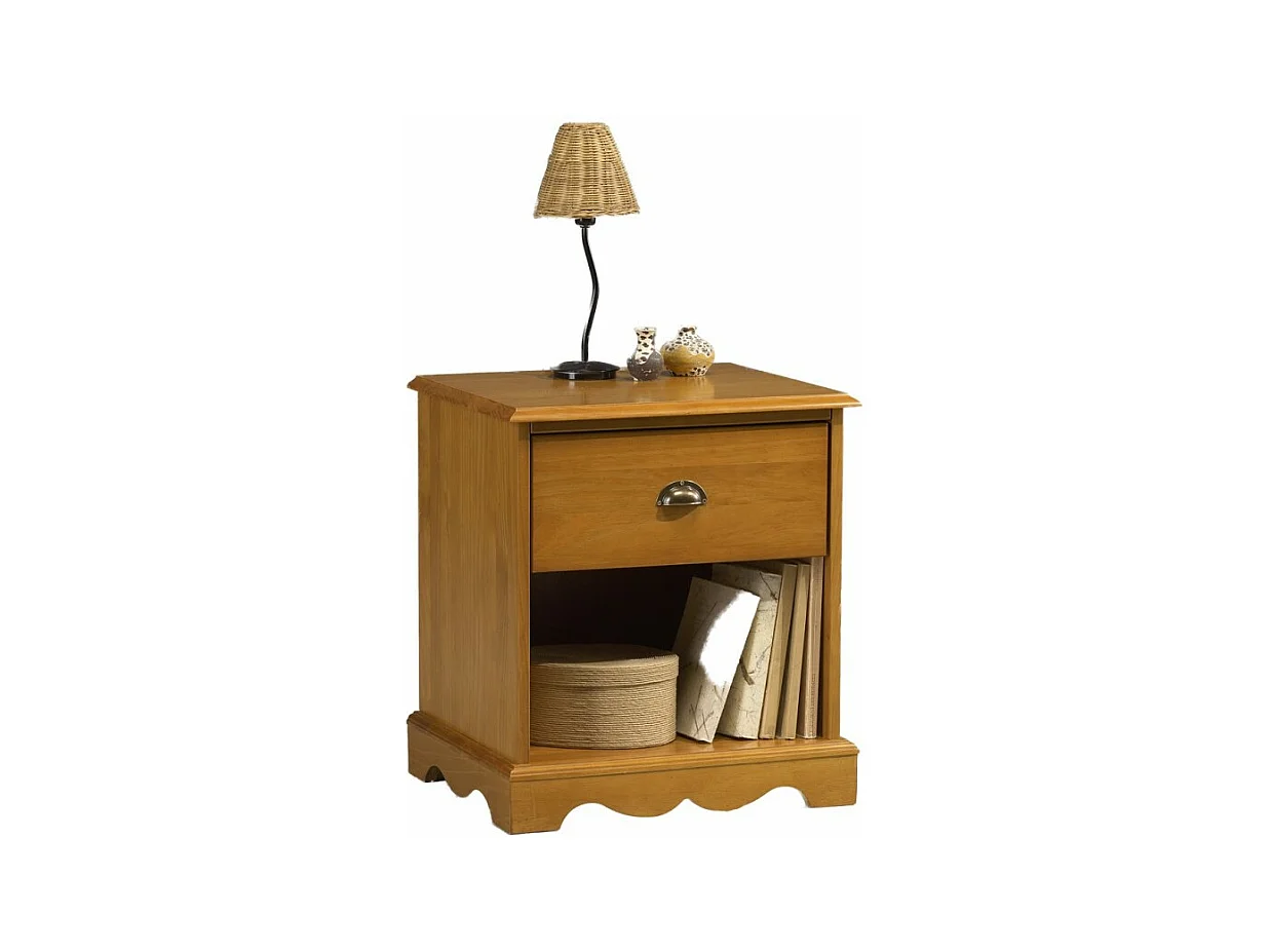 Chevet Pin Miel de Style Anglais 1 Tiroir