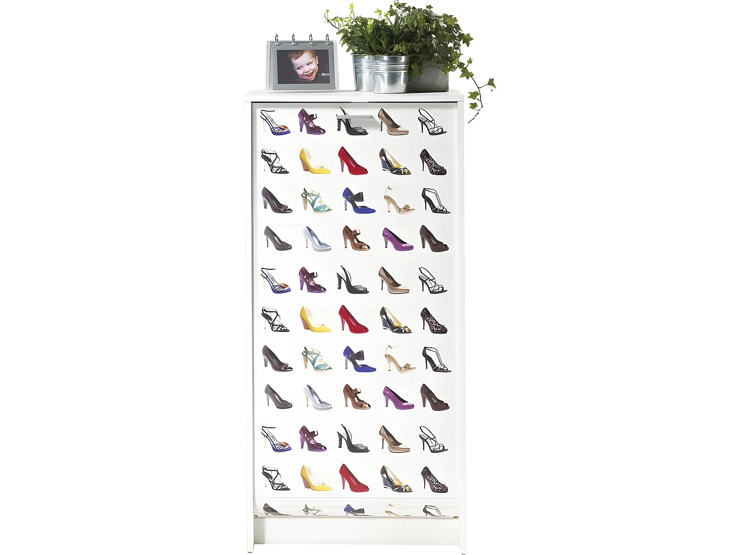 Meuble à Chaussures Blanc 7 Tablettes 21 paires - Coloris: Chaussures couleur 200