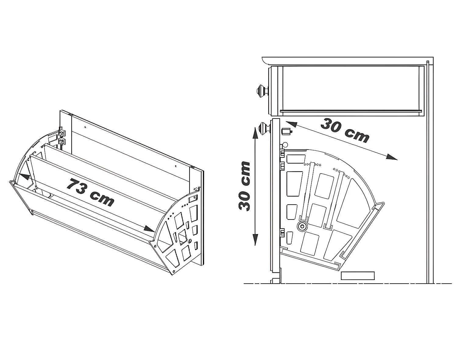 Meuble Chaussures Merisier 24 Paires 2 Abattants 1 Tiroir L 82.4 H 102.9 P 41 cm