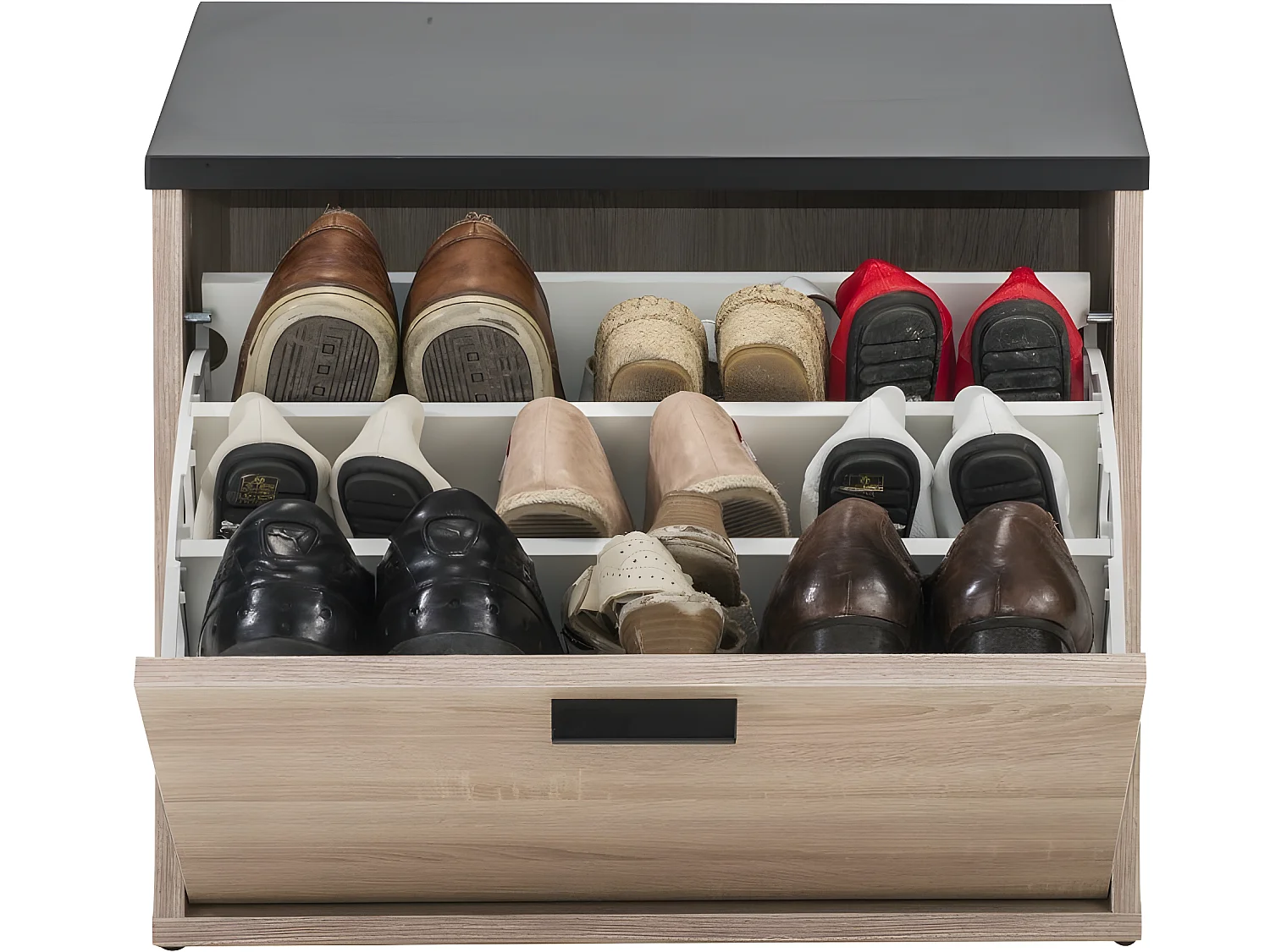 Banc Coffre à Chaussures 9 Paires - Coloris: Chêne Naturel