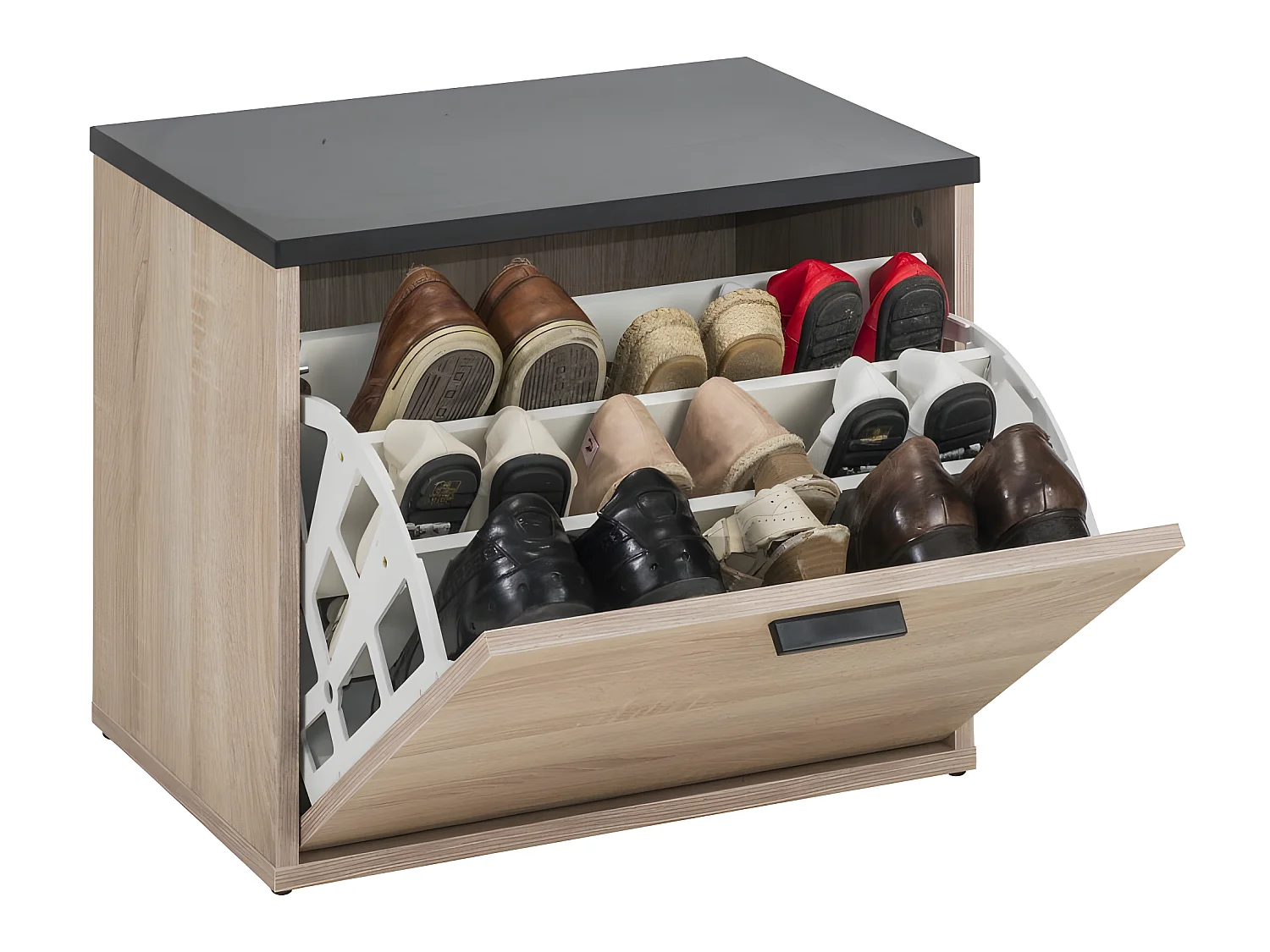 Banc Coffre à Chaussures 9 Paires - Coloris: Chêne Naturel