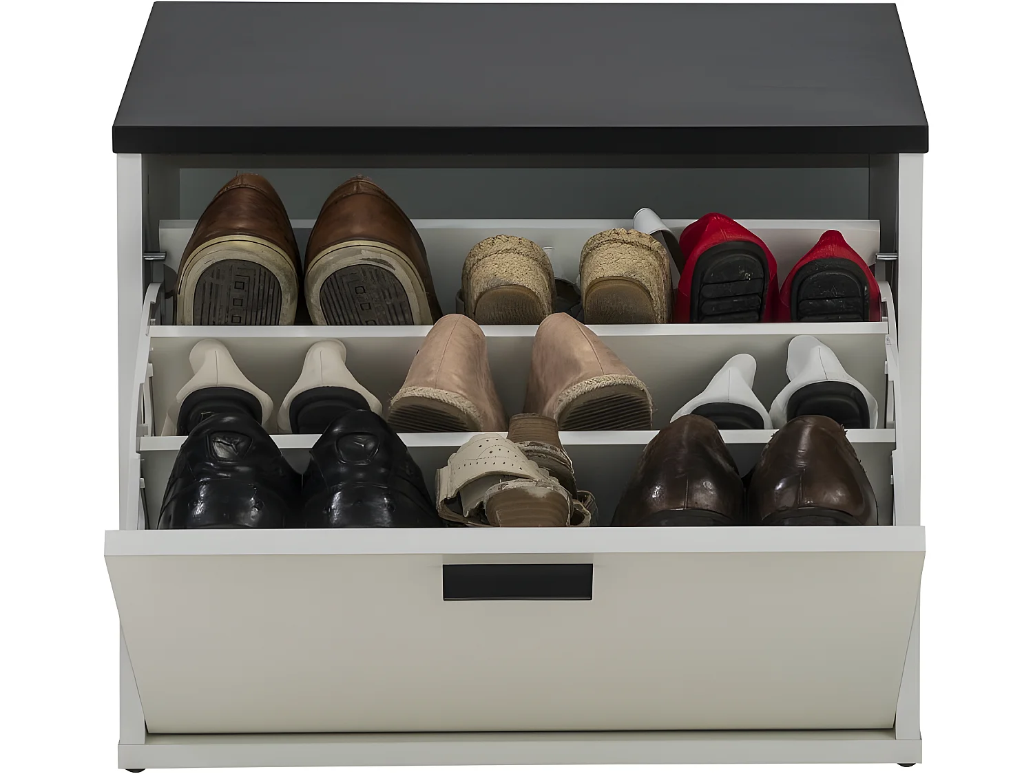 Banc Coffre à Chaussures 9 Paires - Coloris: Blanc