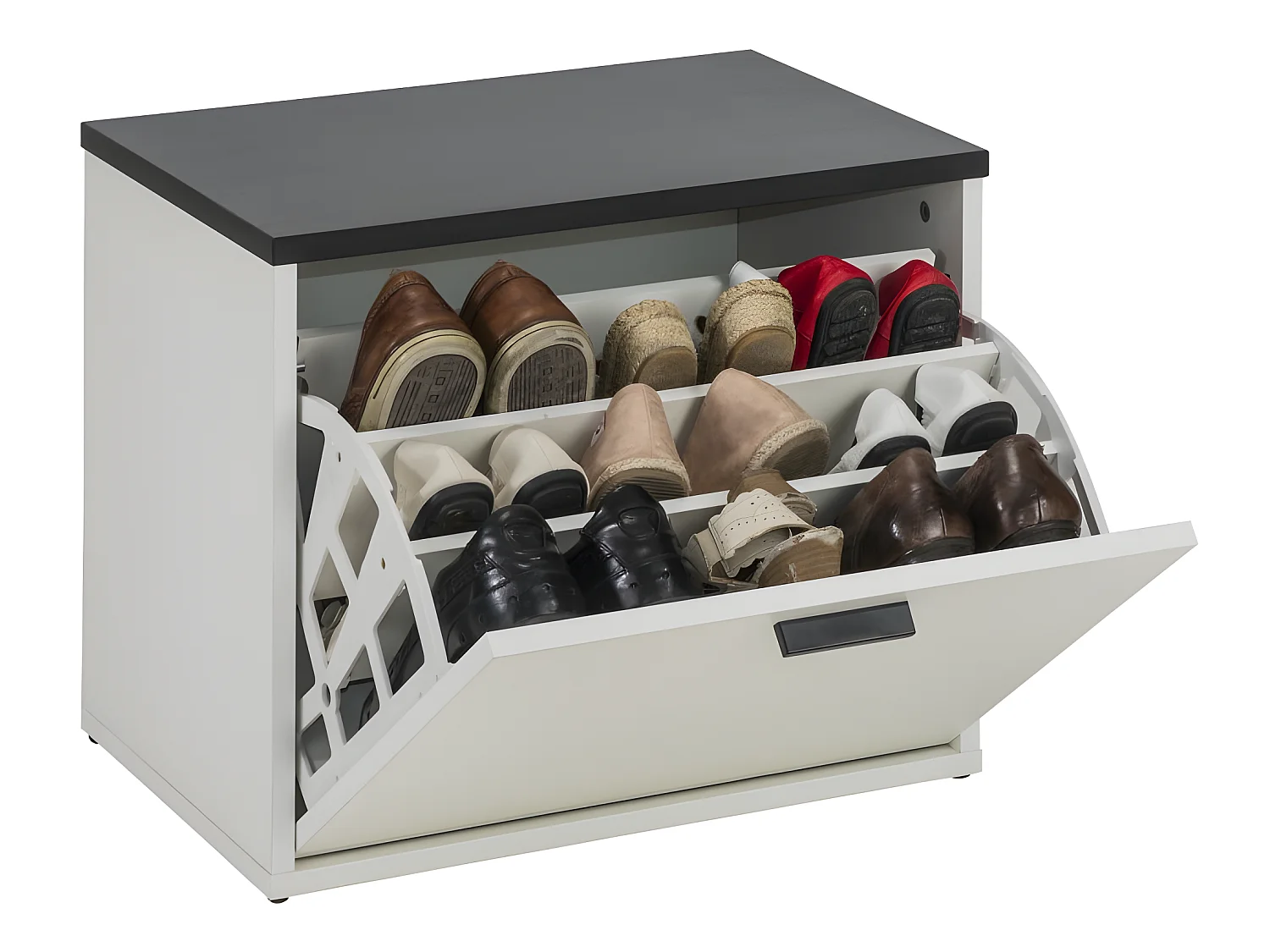 Banc Coffre à Chaussures 9 Paires - Coloris: Blanc
