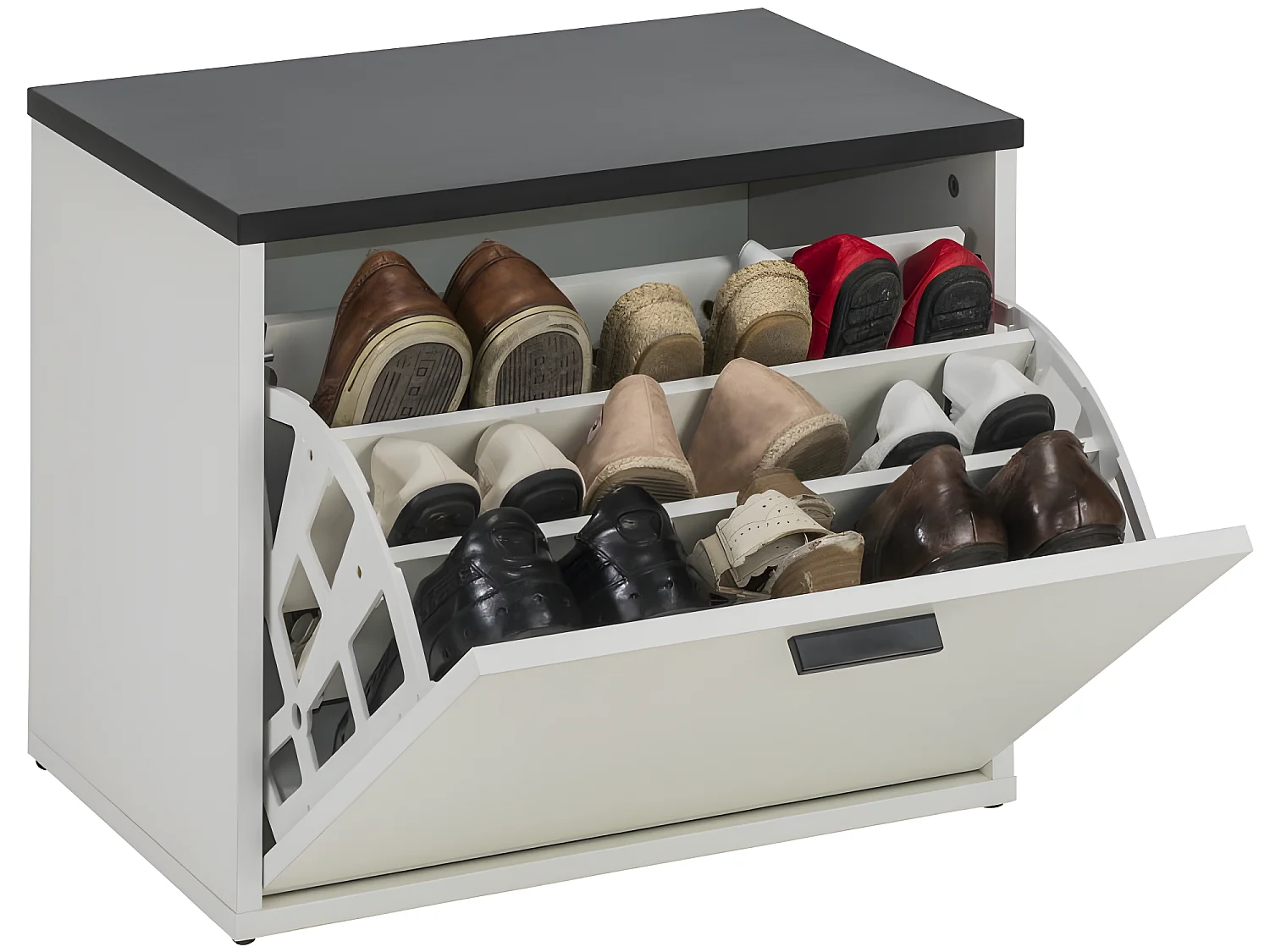 Banc Coffre à Chaussures 9 Paires - Coloris: Blanc