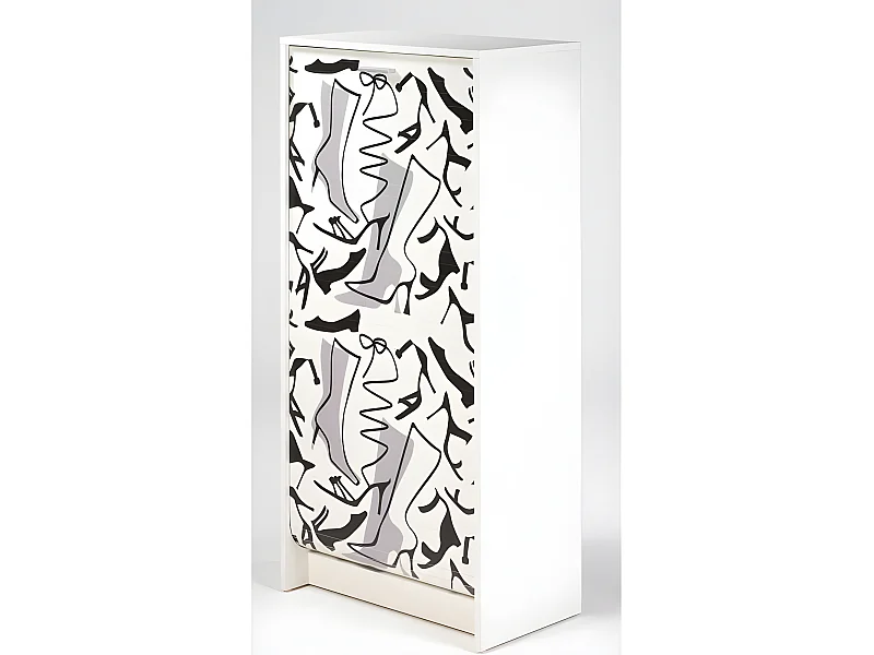 Meuble à Chaussures Blanc 7 Tablettes 21 paires - Coloris: Bottes 201