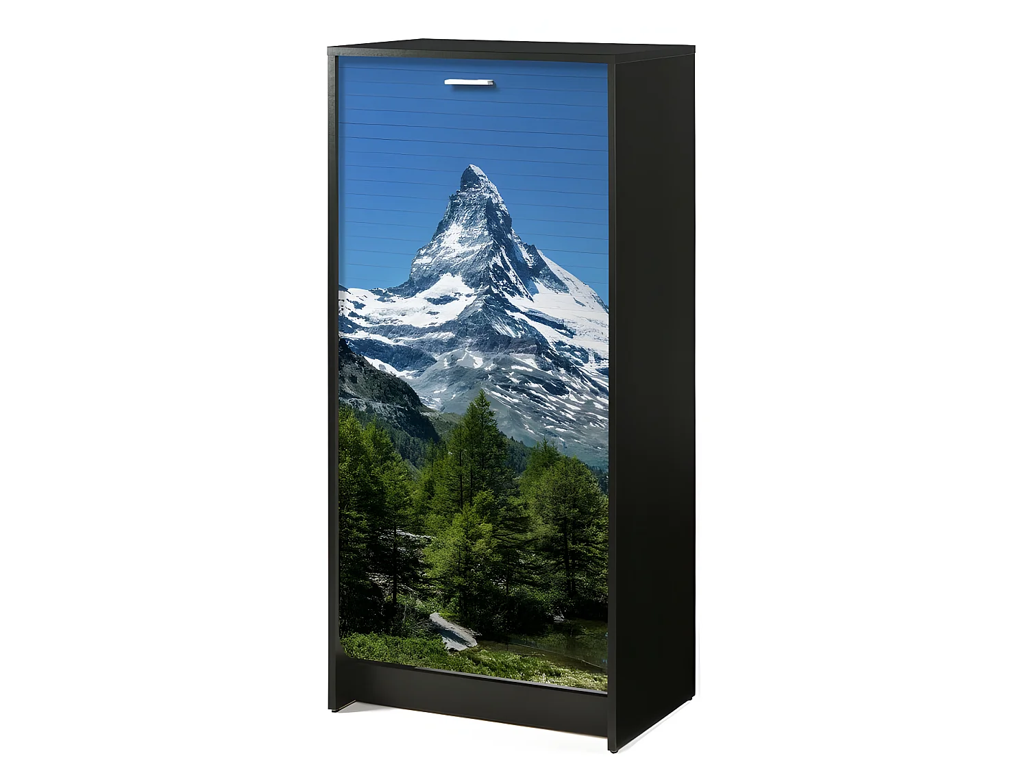 Meuble à Chaussures Noir 7 Tablettes 21 paires - Coloris: Mont Cervin 653