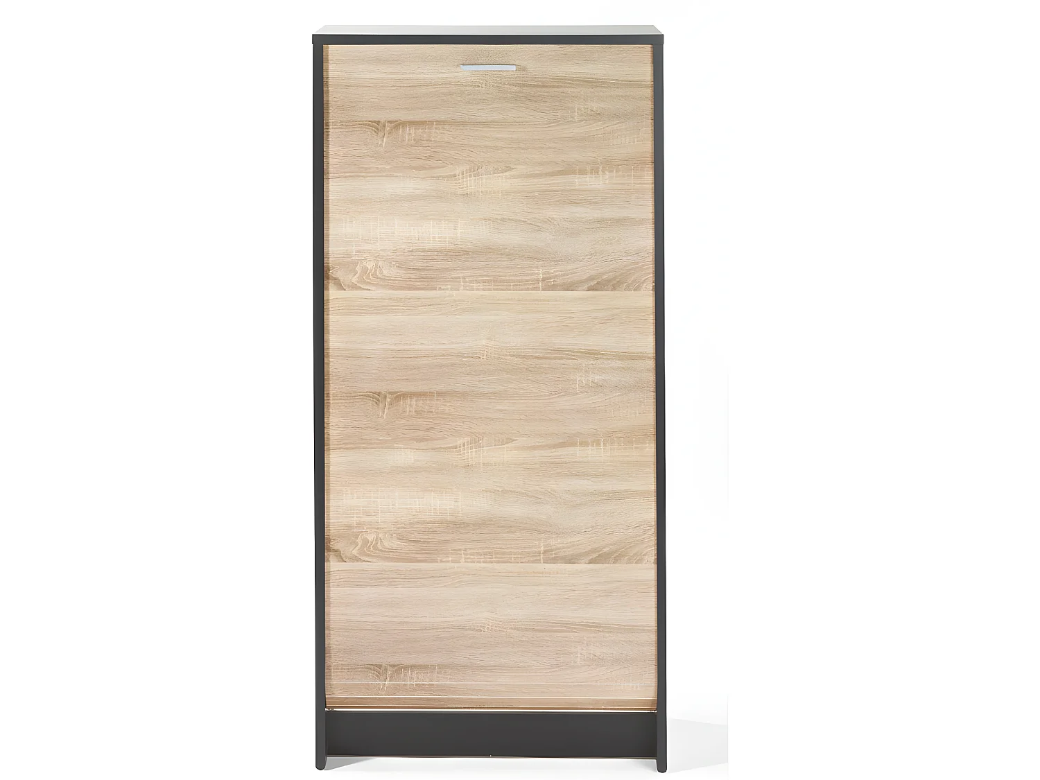 Meuble à Chaussures Noir Bicolore 21 paires 8 Niches - Coloris: Chêne Naturel