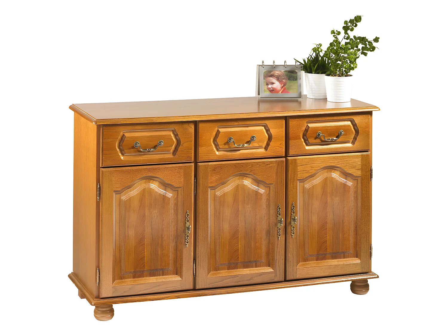 Buffet Bas Chêne 3 Portes 3 Tiroirs