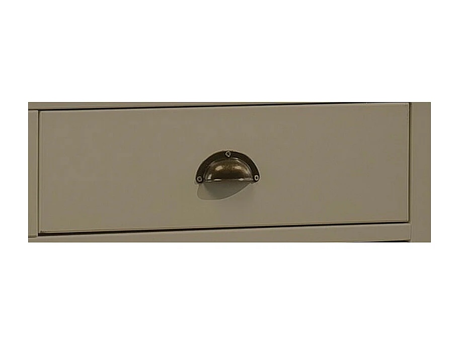 Buffet 2 Portes 2 Tiroirs Gris Taupe 2 Niches Style Anglais L 101 H 90 P 42 cm