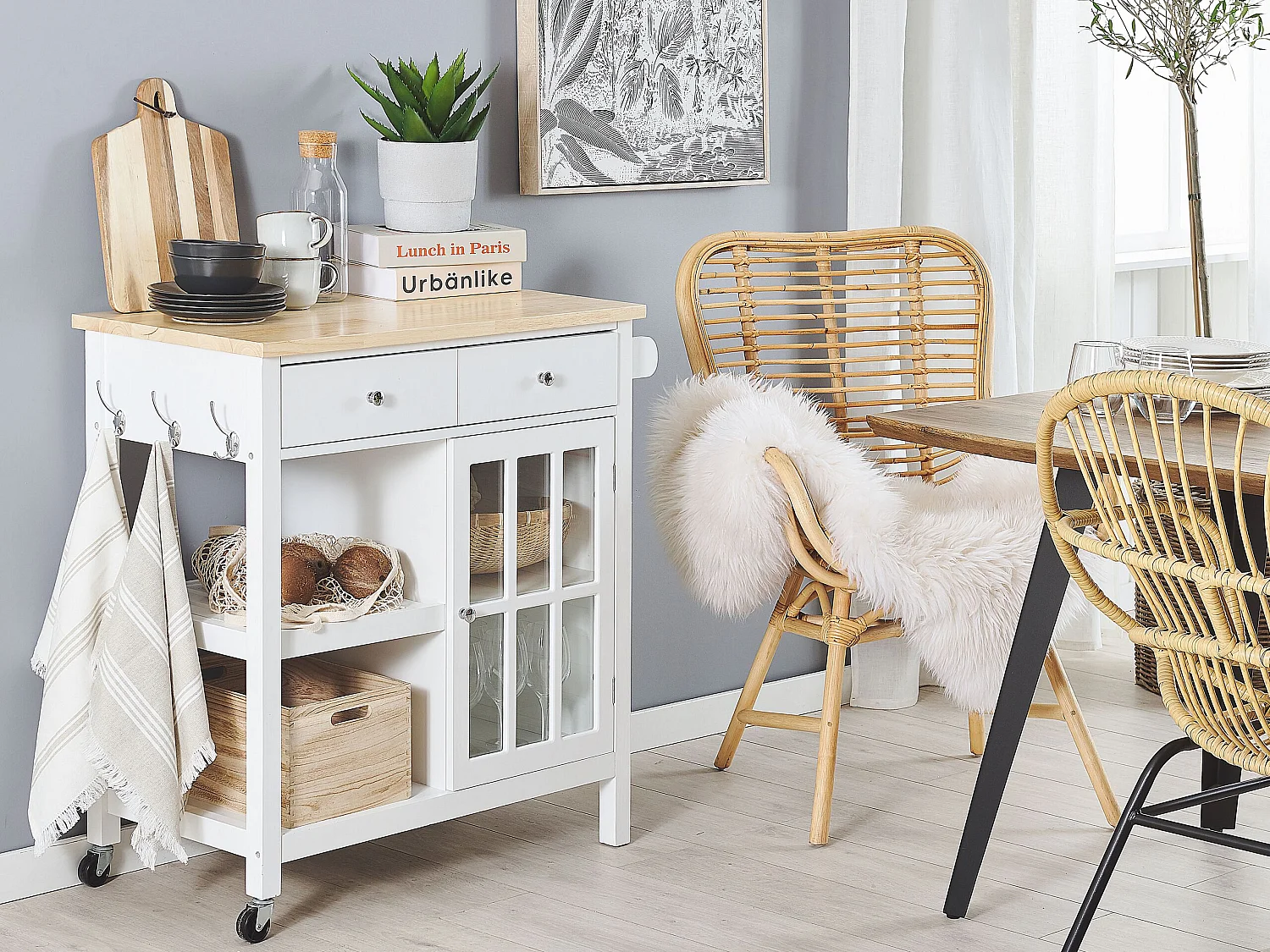 Carrito de cocina GENOA Blanco