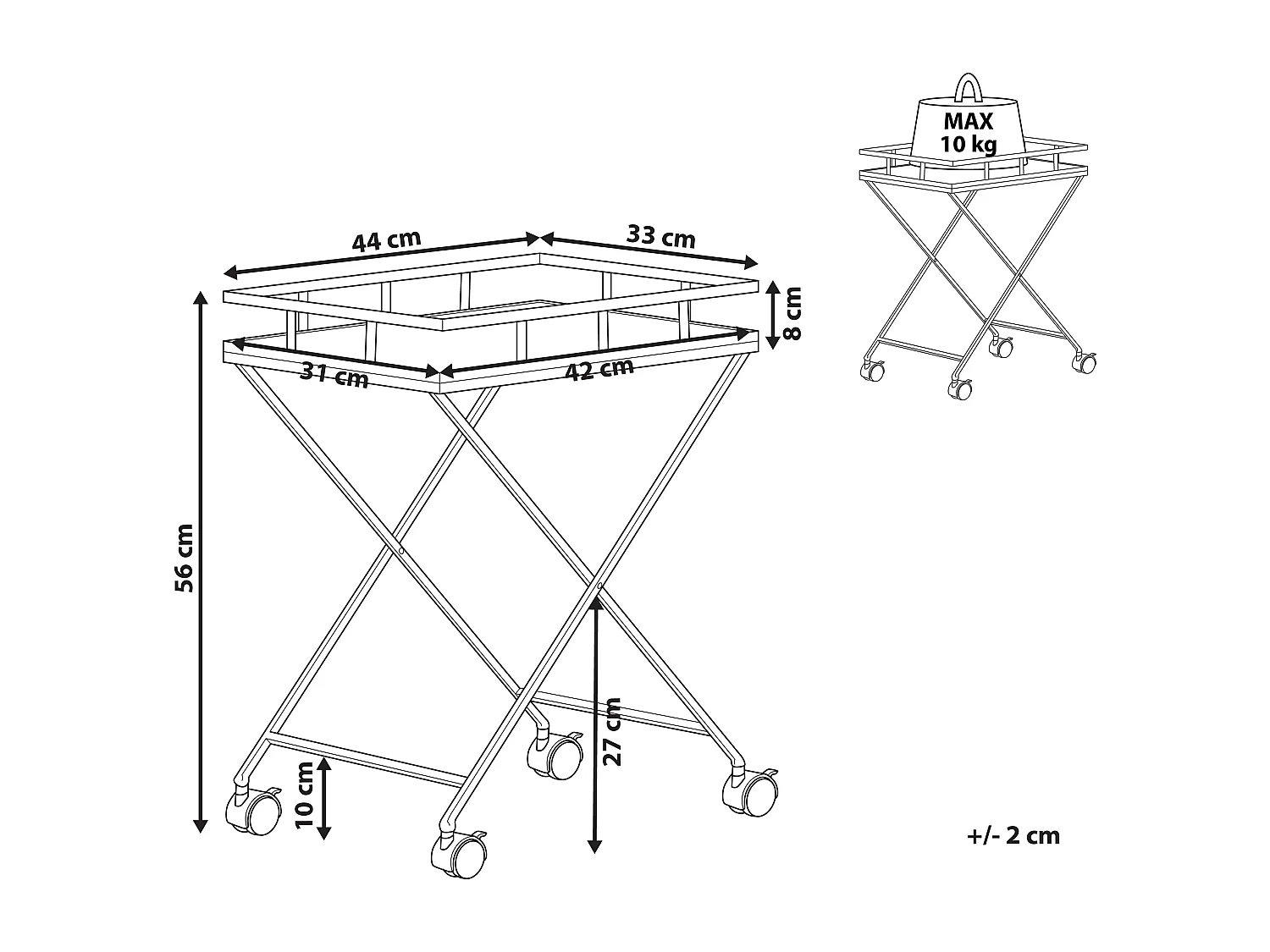 Carrello portavivande LEOTI Metallo Nero