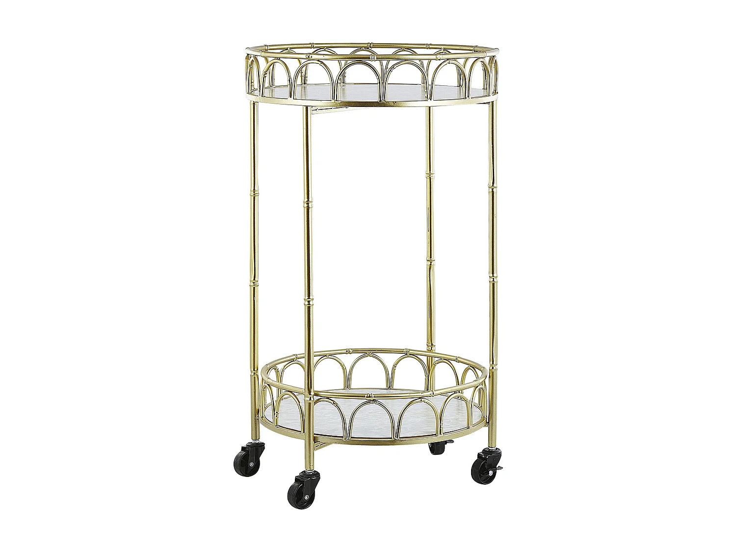 Carrinho de cozinha SHAFTER Metal Mármore branco