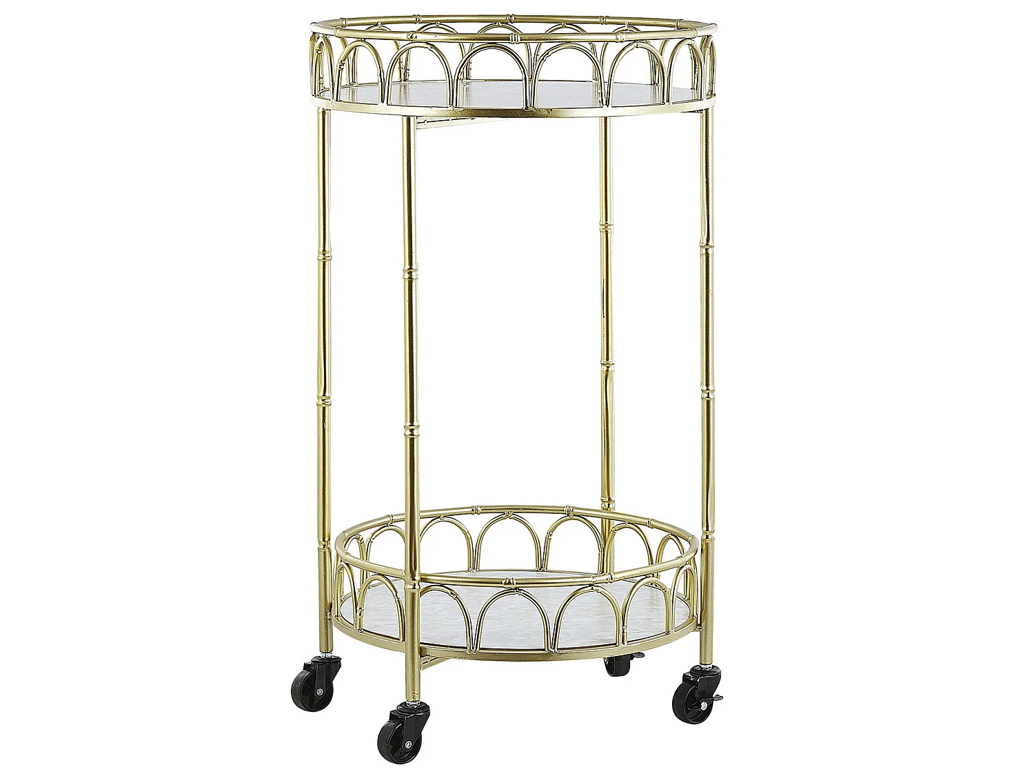 Kitchen Trolley SHAFTER Metal White Marble