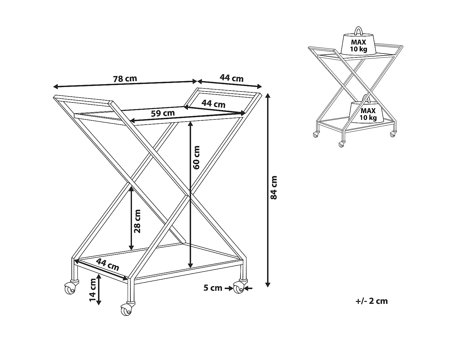 Chariot de cuisine IVERA Métal Transparent