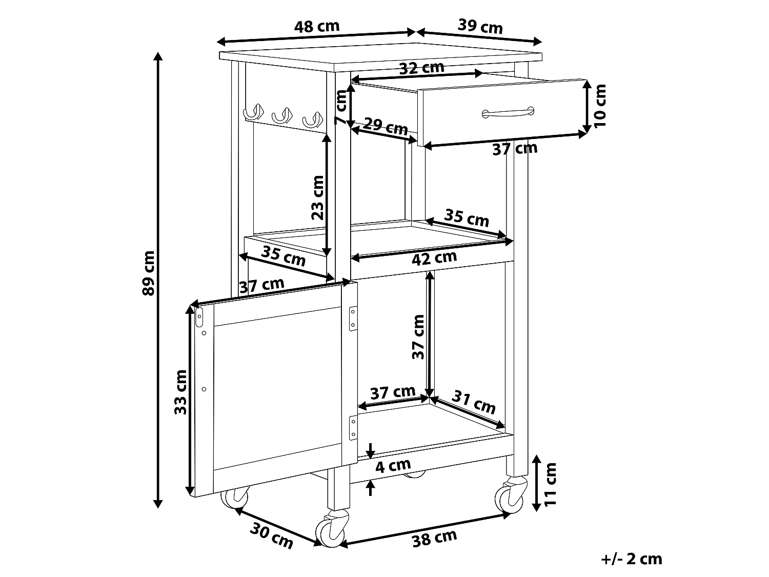 Carrello portavivande SIENA Nero