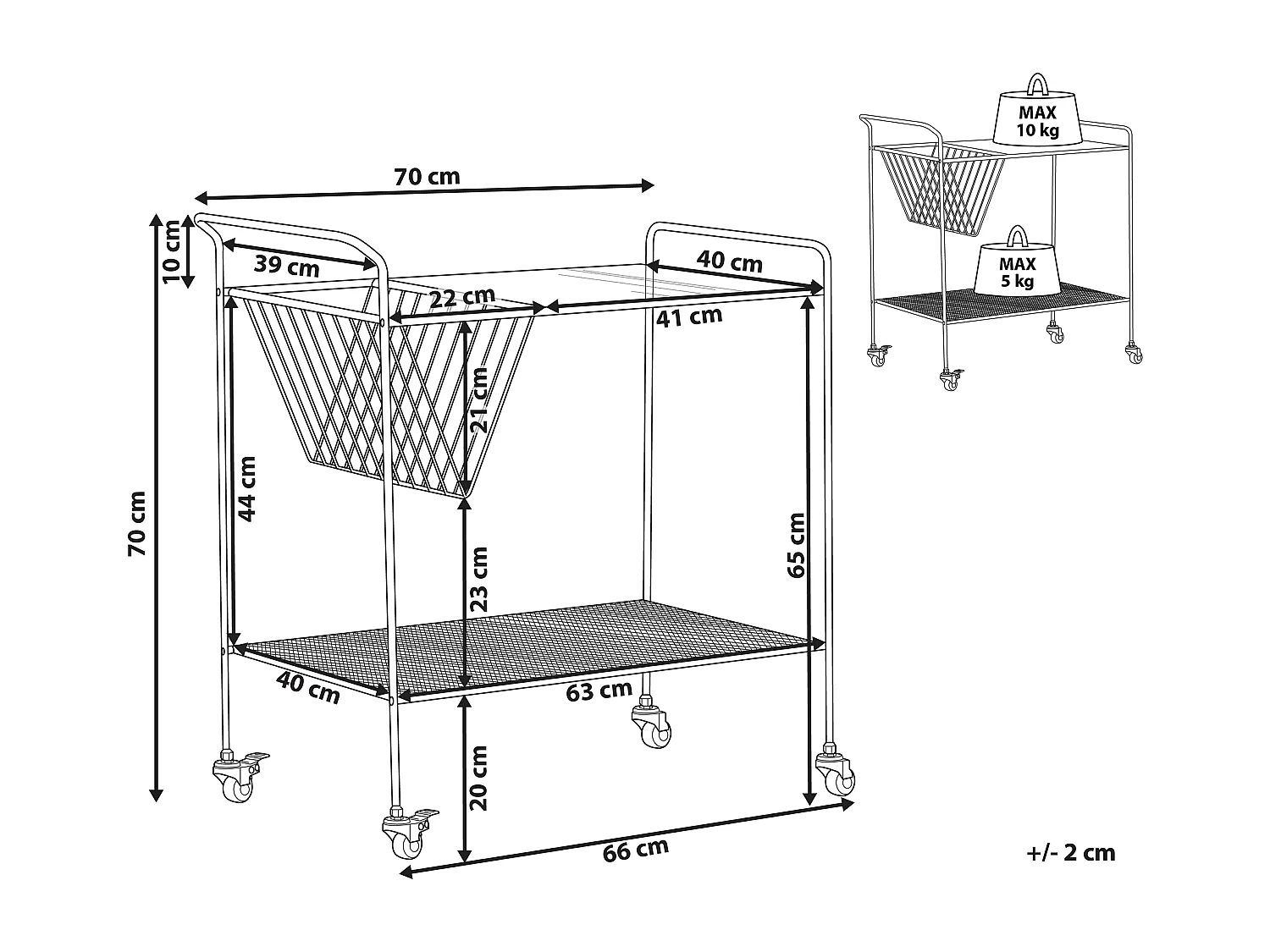 Chariot de cuisine ALAMO Métal Noir