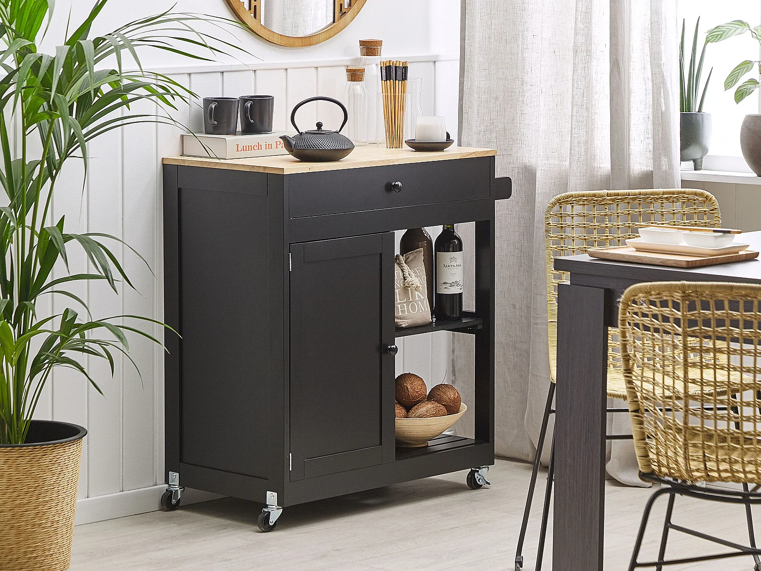 Carrinho de cozinha TRAPANI Preto