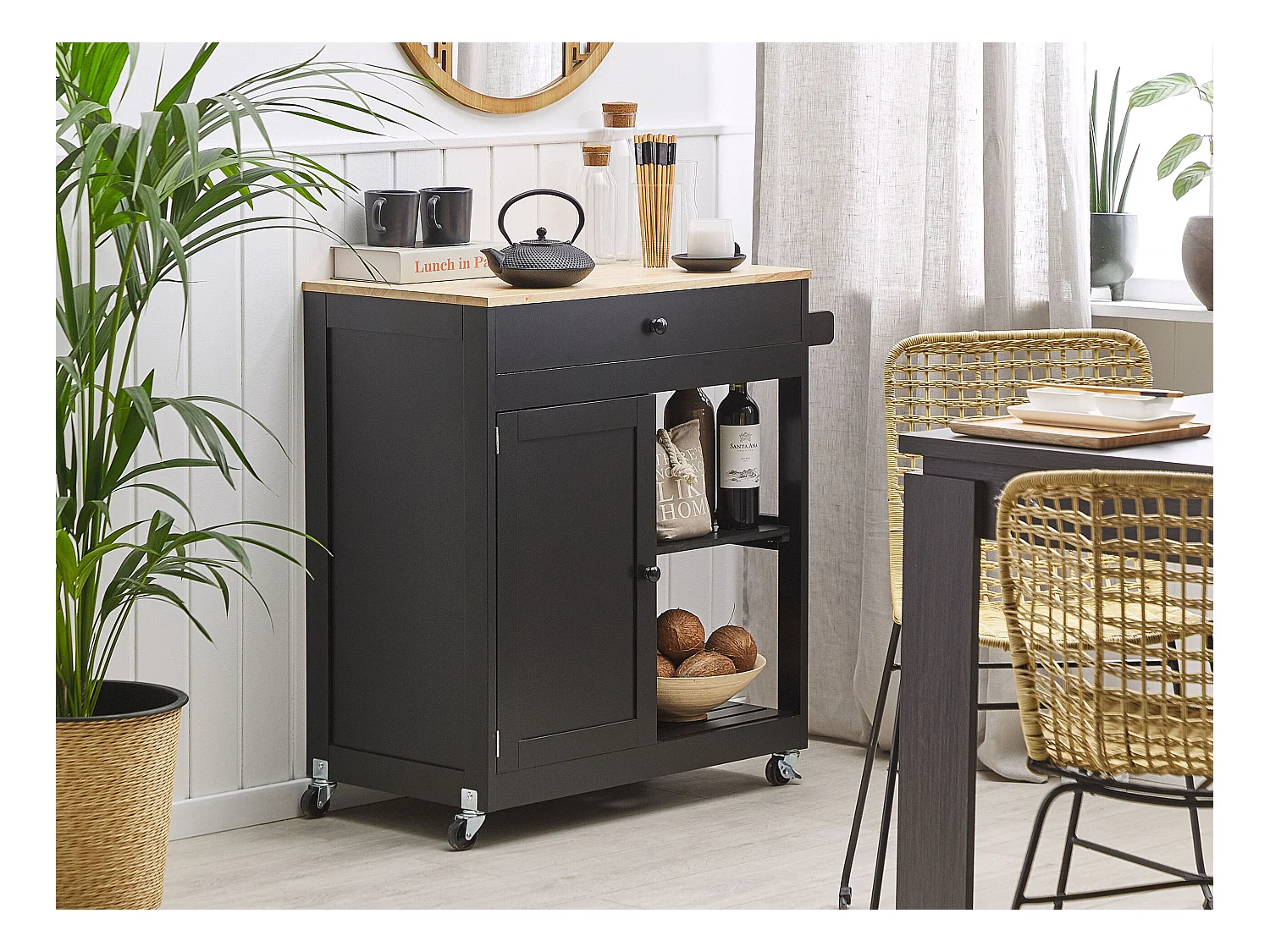 Keukentrolley TRAPANI Zwart