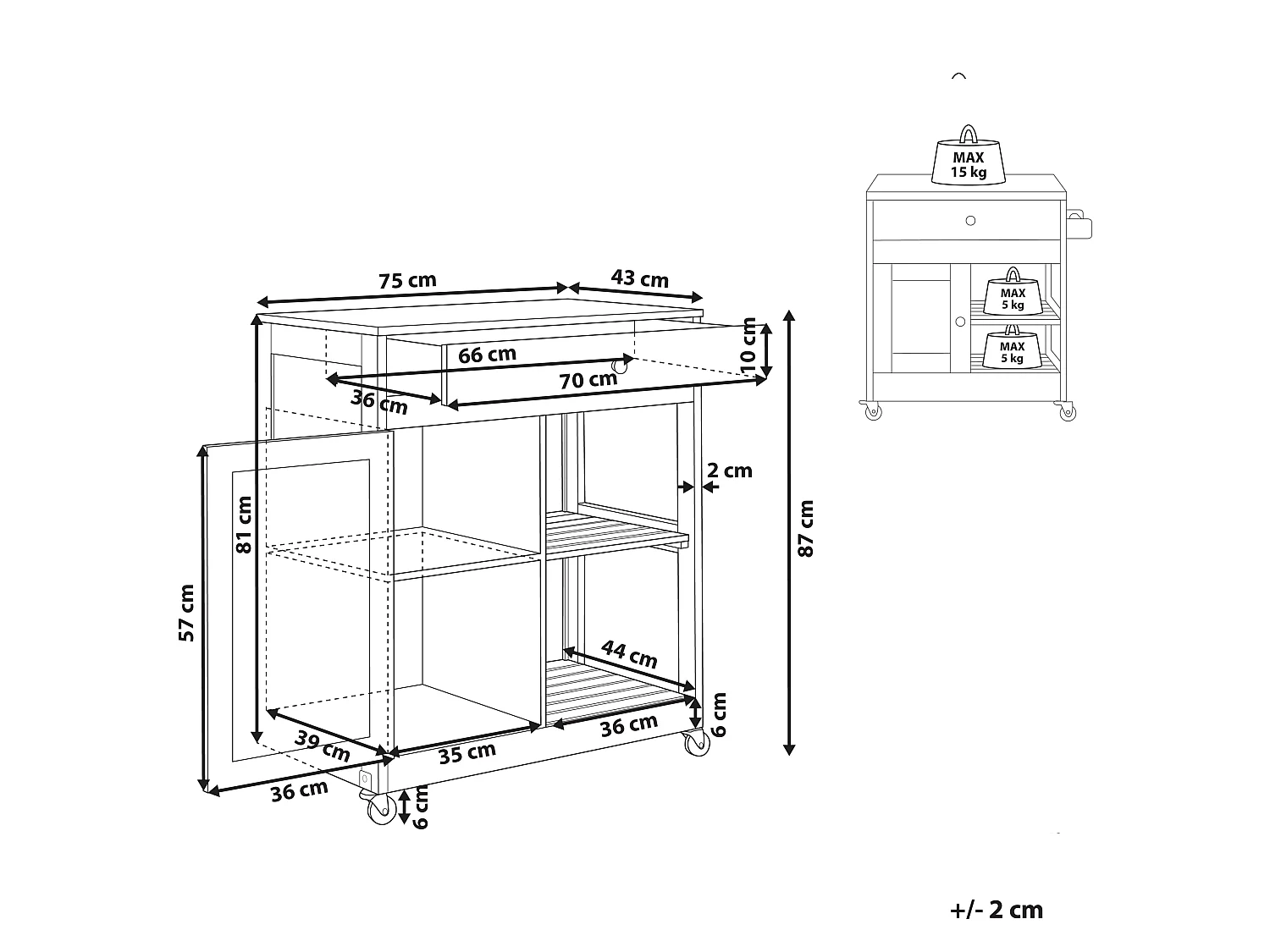 Kitchen Trolley TRAPANI Black