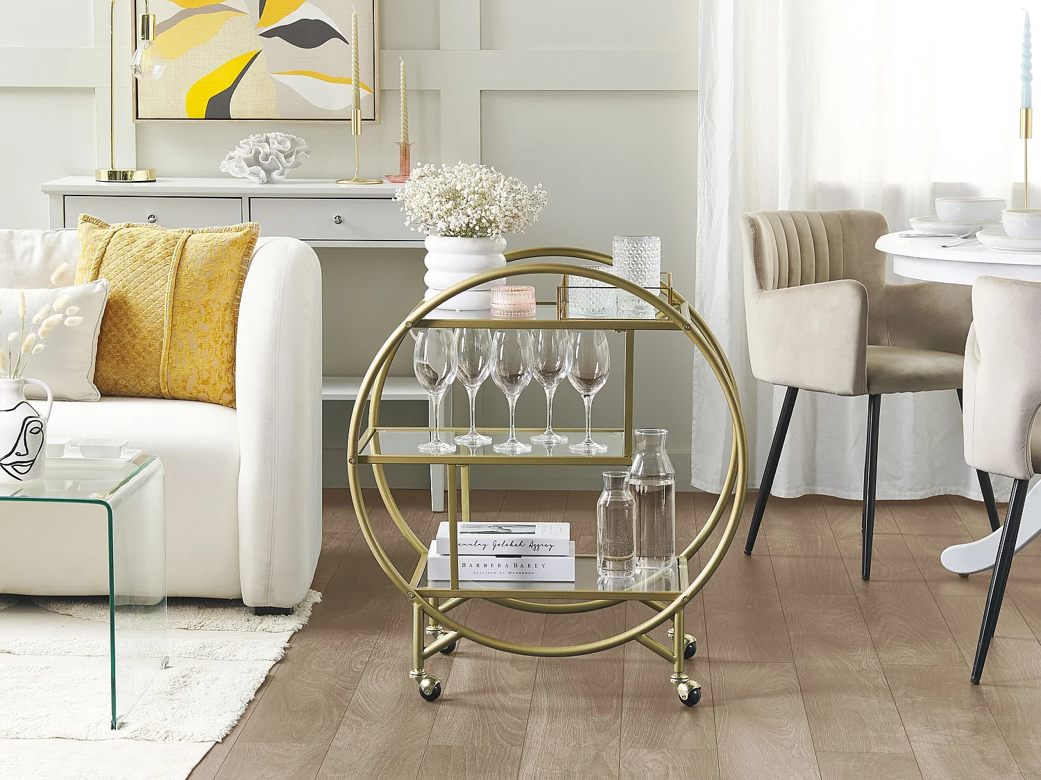 Kitchen Trolley COLTON Metal Gold