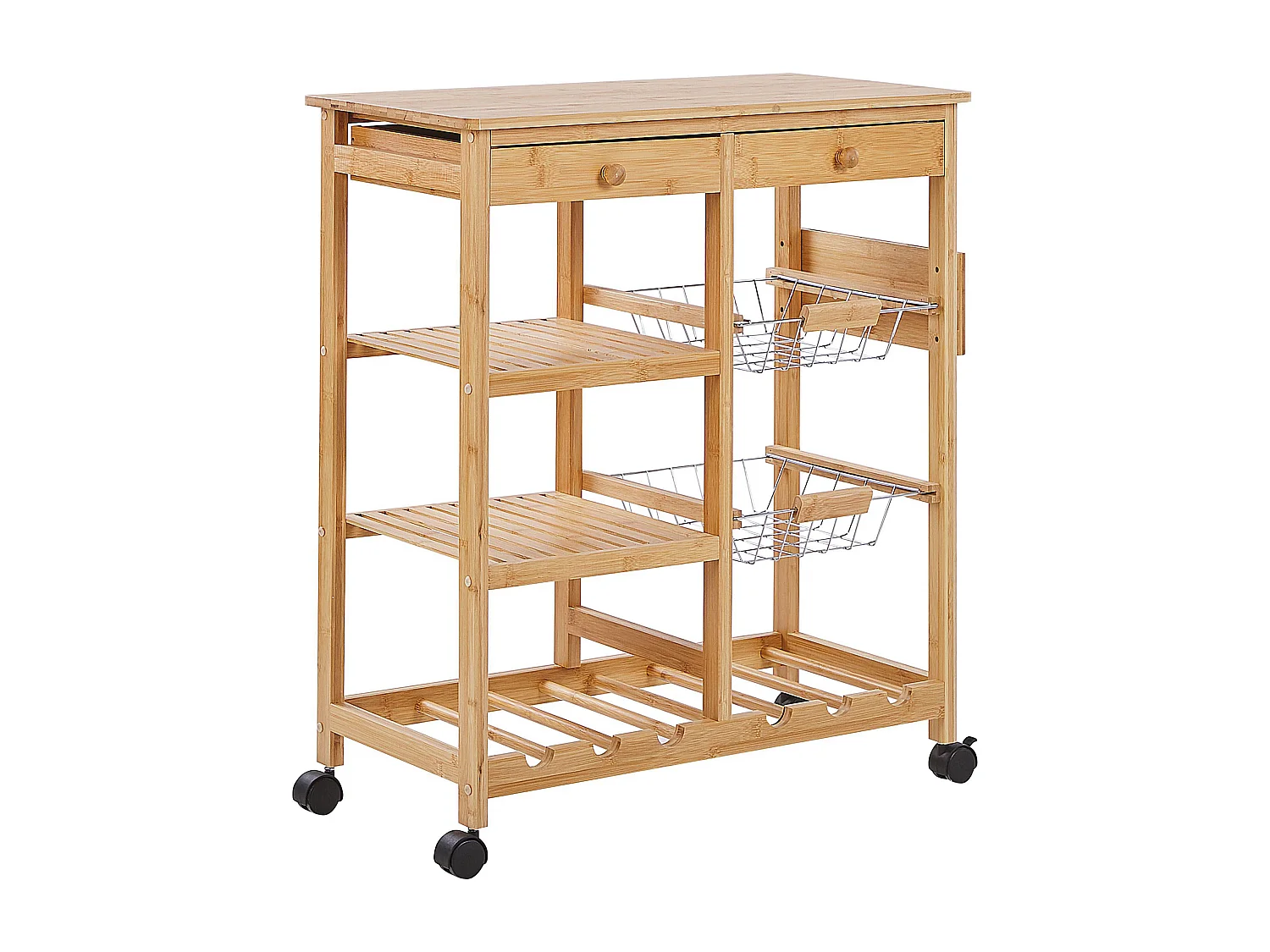 Carrito de cocina MORINO Madera de bambú Marrón claro