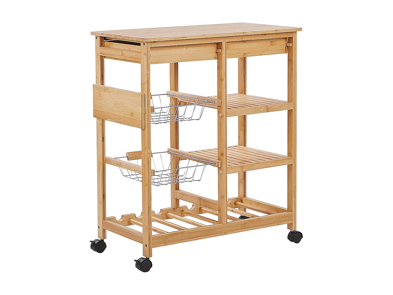 Carrito de cocina MORINO Madera de bambú Marrón claro