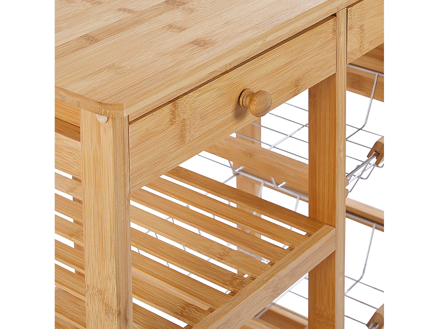 Carrito de cocina MORINO Madera de bambú Marrón claro