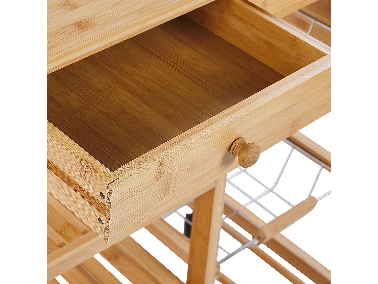 Carrito de cocina MORINO Madera de bambú Marrón claro