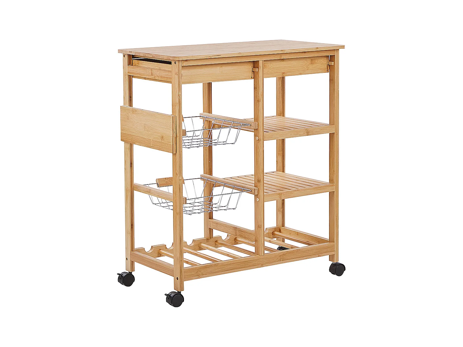 Chariot de cuisine MORINO Bambou Marron clair