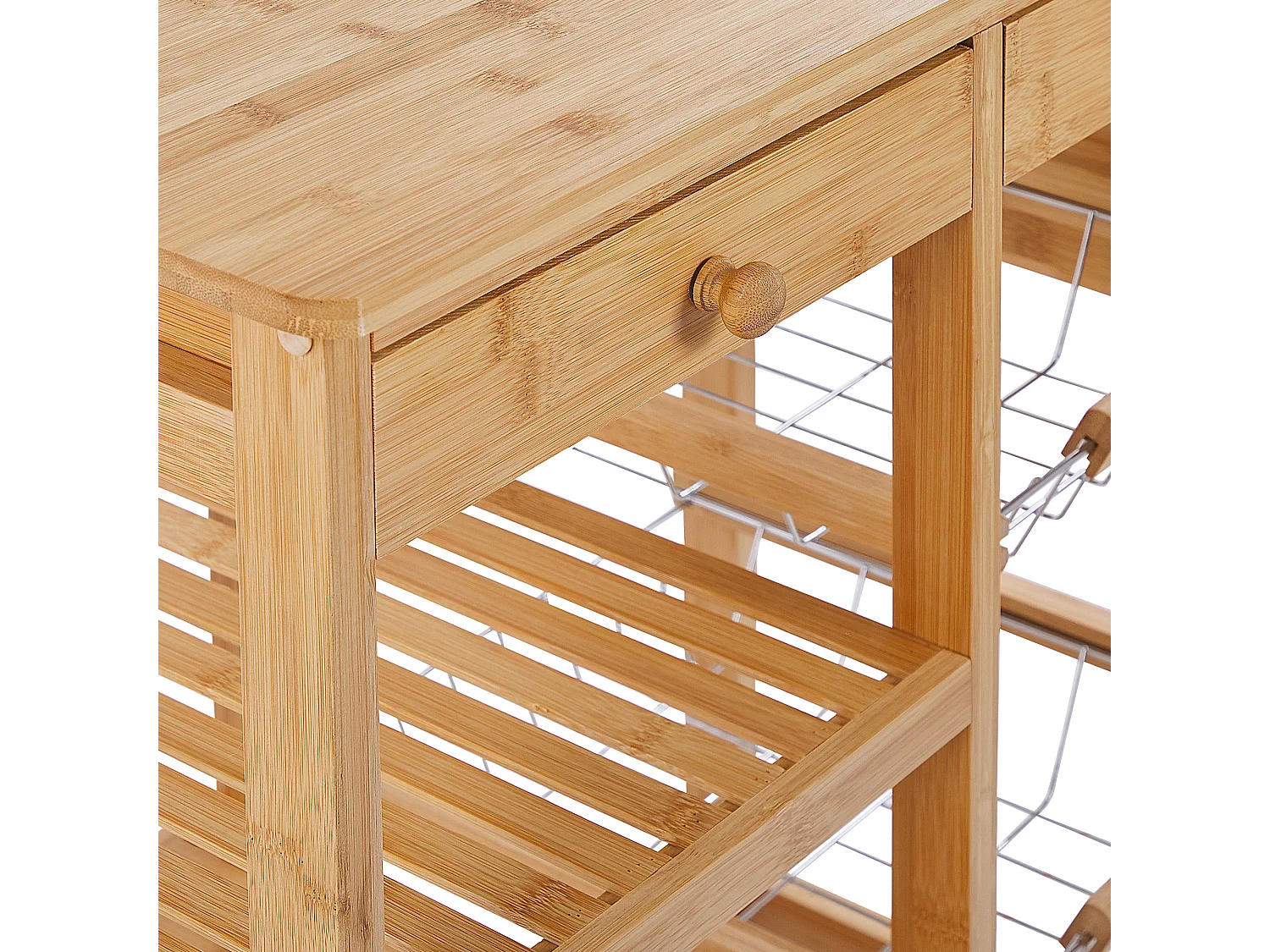 Wózek kuchenny MORINO Drewno bambusowe Jasnobrązowy